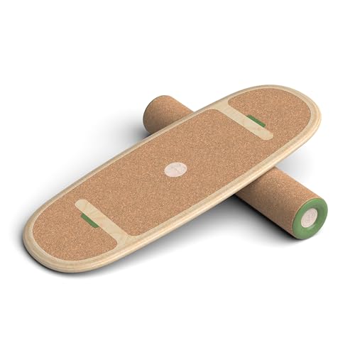 Bold38 Balance-Board mit Rutschfester Kork und Premium Holz-Brett - Balance Board Erwachsene inkl....
