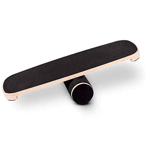 Balance Board aus Holz, Balance Board mit Rolle und rutschfest, max. Gewicht 150 kg – 74 x 28 cm