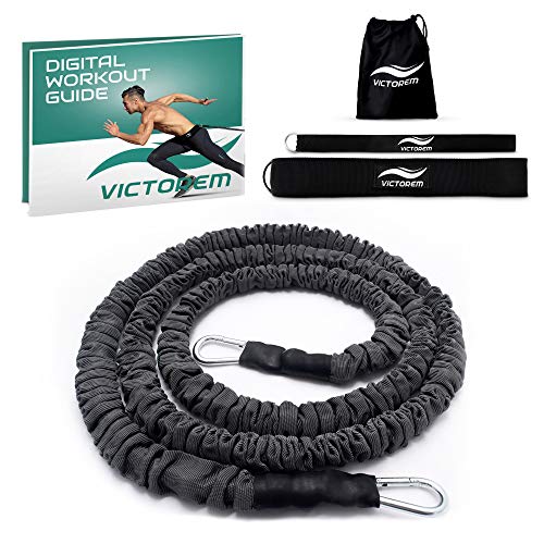 VICTOREM Widerstandsband Set für Lauftraining (Taille) & Workout Guide – Fitnessbänder zur...