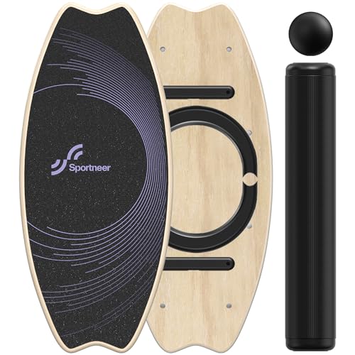 Sportneer Balance Board Holz, Indoorboard Skateboard, Indoor Surfboard Trickboard und...